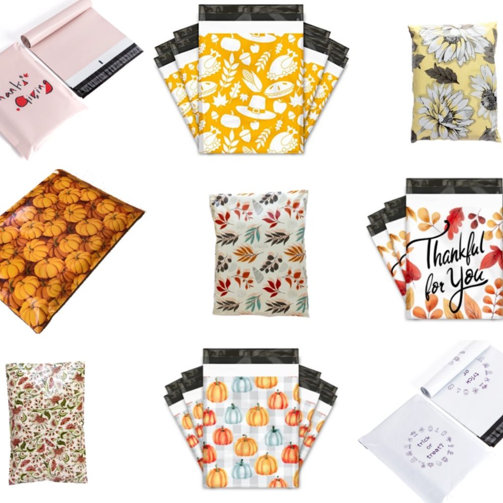 Christmas Poly Mailers Size 10x13 Holiday Pack of 20 Shipping Bags